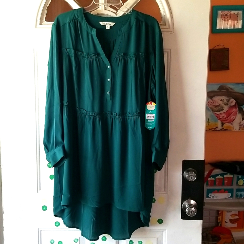 NEW w/Tag, Women's Deep Green, Pioneer Woman Tunic, size XL.